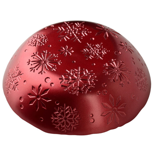 Weihnachtsschale Rot Gold – Exklusive Dekoschale mit Schneeflocken 31 cm