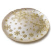 Weihnachtsteller aus Glas mit goldenen Schneeflocken – Elegant 33 cm