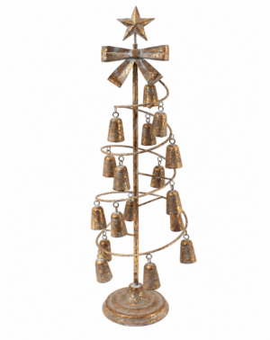 Rustikaler Metall-Weihnachtsbaum mit Glocken Weihnachtsbaum mit Glocken